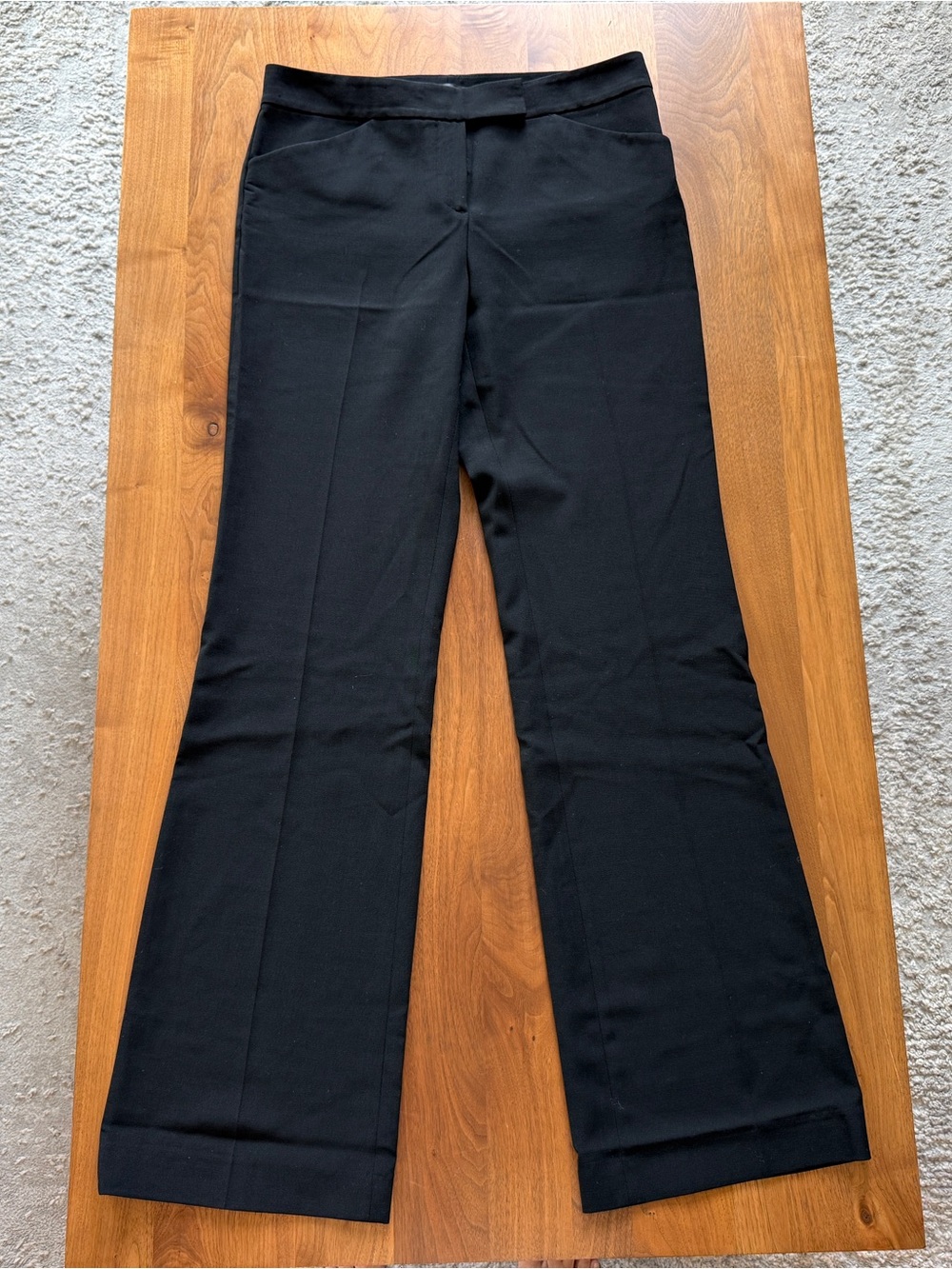 Elie Tahari Black Tailored Straight Leg Dress Pants Wool Blend Size 4
